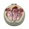 Pillendoosje rond Tulp Roze en wit