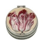 Pillendoosje rond Tulp Roze en wit