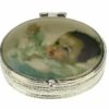 Pillendoosje baby blauw zilverkleurig