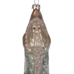 Kerstbal Kerstman blauw zilverkleurig