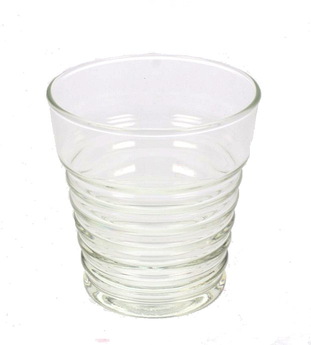 Glas helder geribbeld Ø8,2xH8,8cm