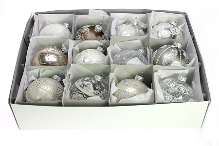Kerstbal kant set van 12