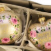 Kerstbal Merry Christmas rozen set van 2