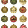 Kerstbal barok set van 12