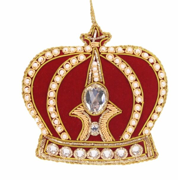 21J329 kroon met steen ornament hangend