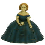 Meisje met theekopje ladekastje blauw