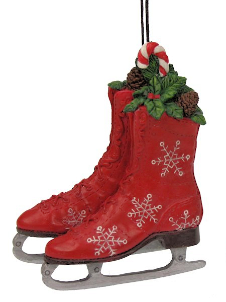 Schaatsen rood kerstornament Schaatsen rood kerstornament
