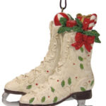 Schaatsen wit kerstornament