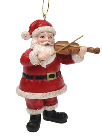 Kerstman met viool kerstornament Kerstman met viool kerstornament