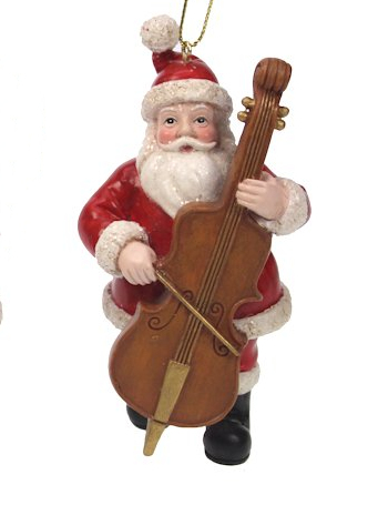 Kerstman met contrabas kerstornament Kerstman met contrabas kerstornament