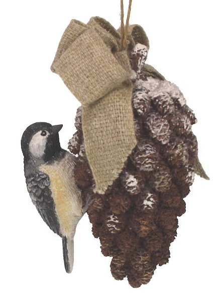 Vogel en dennenappel ornament Vogel en dennenappel ornament