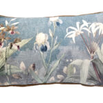 Kussen bloemen blauw wit