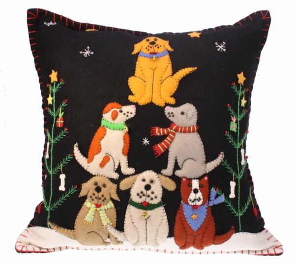 Kussen Honden Kerstboom