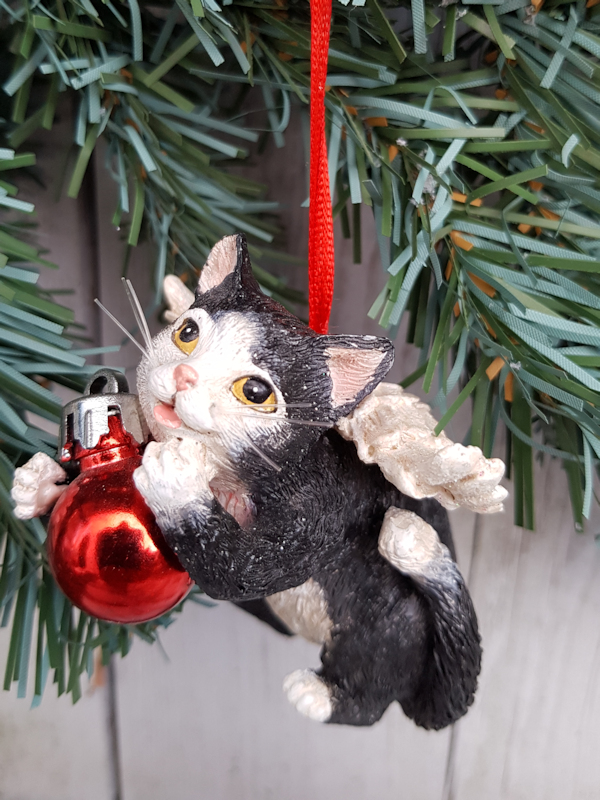 Katten Beeldje met LED – Kerst- Friends – – Katten Sieraden, Accessoires en Kado Winkel