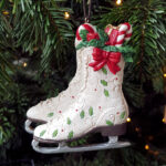 Schaatsen wit kerstornament