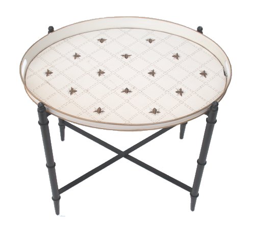 Dienblad met onderstel crème met bijen Dienblad met onderstel crème met bijen