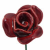 Keramische bloem Roos rood op prikker
