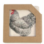 Onderzetters Haan en kip set 4