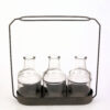 3 Vaasjes in metalen frame