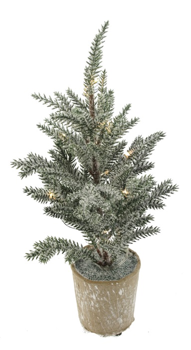 Kerstboom mini in pot met verlichting