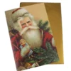 Wenskaart met envelop Kerstman met speelgoed