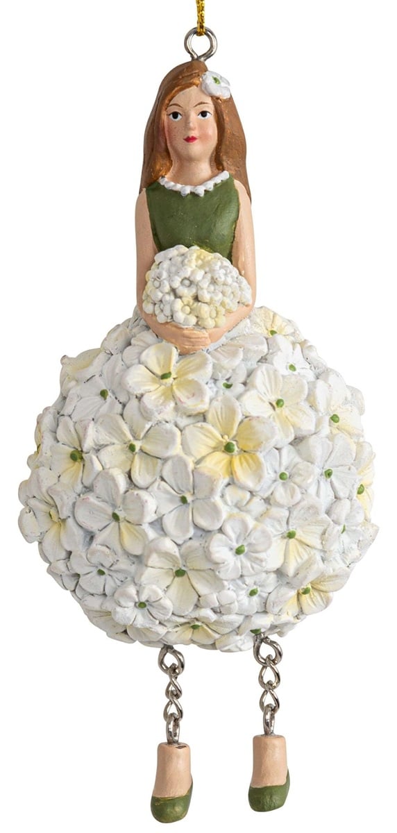 10VA258 Hortensia bloemenmeisje wit hangend