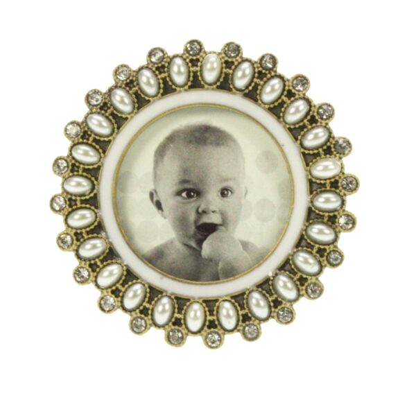 Fotolijstje rond pareltjes en strass