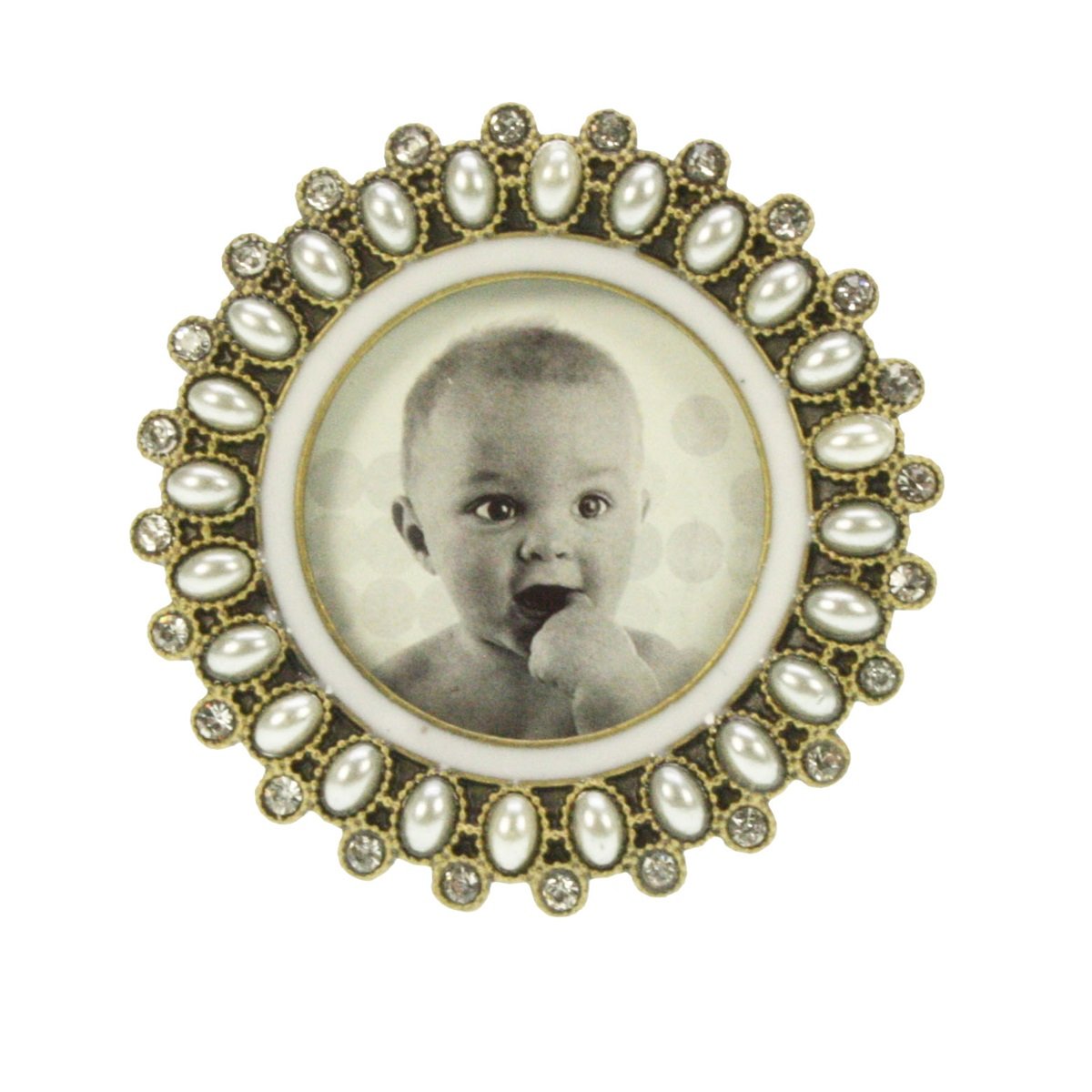 Fotolijstje rond pareltjes en strass