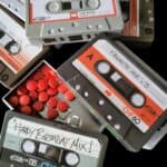 Opbergblikje Retro - Cassettebandje-love mix