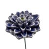 Keramieken Dahlia blauw op prikker