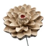 Keramieken Dahlia wit op prikker