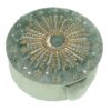 Sieradendoosje fluweel mint met zon geborduurd