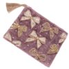 Etui fluweel paars strikjes geborduurd 15x20cm