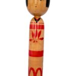 Japanse Kokeshi pop, traditioneel, Yajirou-kei stijl, hout