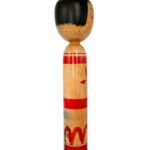 Japanse Kokeshi pop, traditioneel, Yajirou-kei stijl, hout, rechterkant