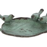 Schaaltje blad met vogeltjes turquoise