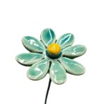 Keramieken bloem Madeliefje klein mint op prikker