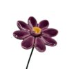 Keramieken bloem Madeliefje klein paars op prikker