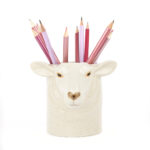 pennenpot schaap wit met potloden