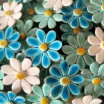 madeliefjes klein in mint, turquoise en wit