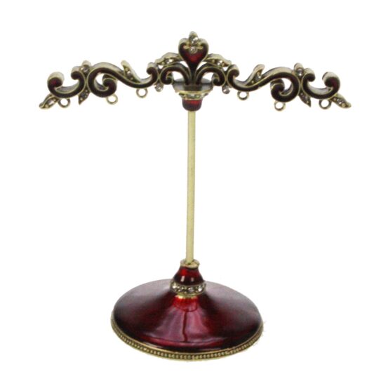 Sieradenhouder rood goudkleurig geëmailleerd