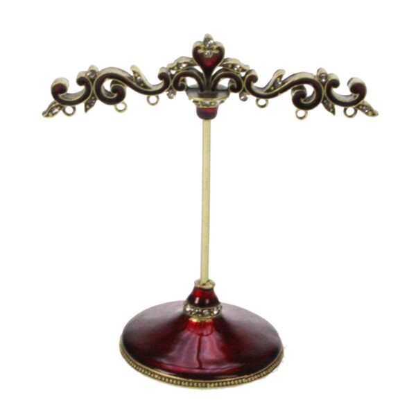 11F214 Sieradenhouder rood goudkleurig geëmailleerd