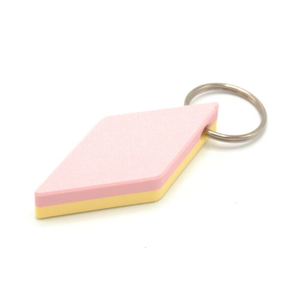 Sleutelhanger Ruitspek roze-geel