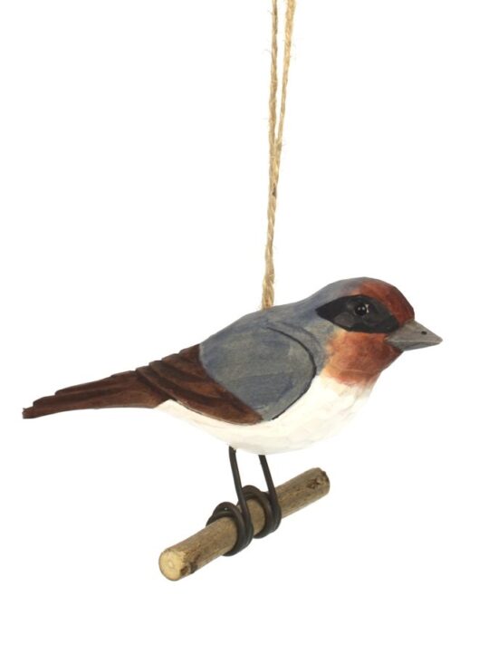 Ornament Vogel op tak hout