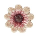 37T1032.1 meubelknop Bloem roze/goudkleurig geemaillieerd