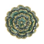 meubelknop Bloem blauw/goudkleur geemaillieerd
