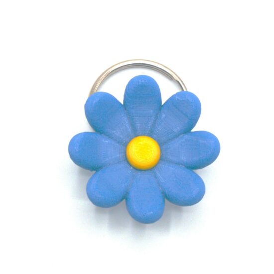 Sleutelhanger Madeliefje blauw