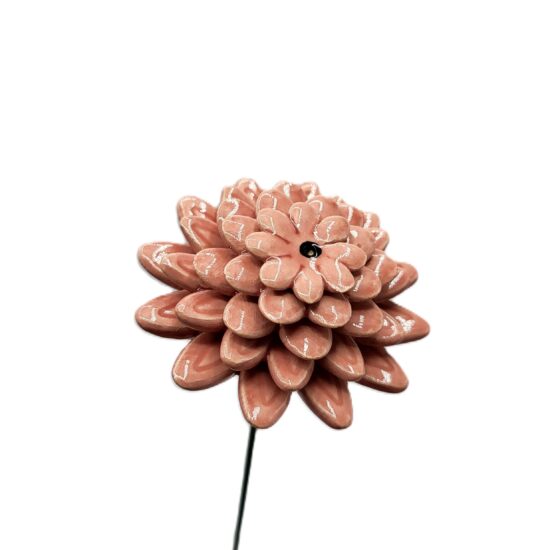 Keramische bloem Dahlia groot roze