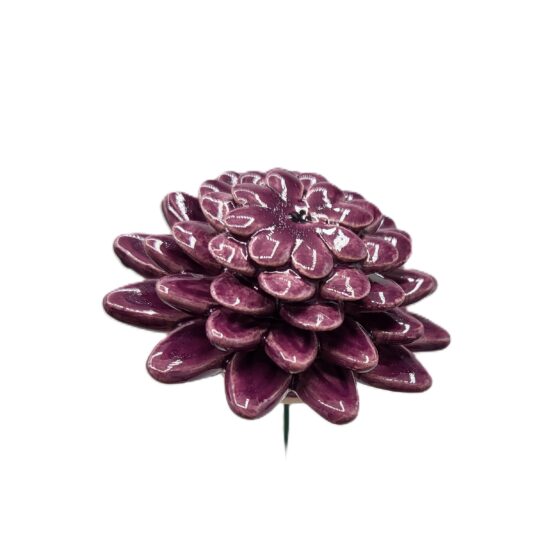 Keramische bloem Dahlia groot paars