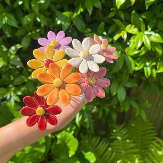 Keramieken bloem Madeliefje assortiment van 7 kleuren